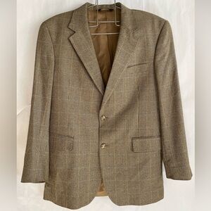 Jos A Bank Men’s Sport Coat Brown/Tan w/ Blue Single-Breasted, size 40f
